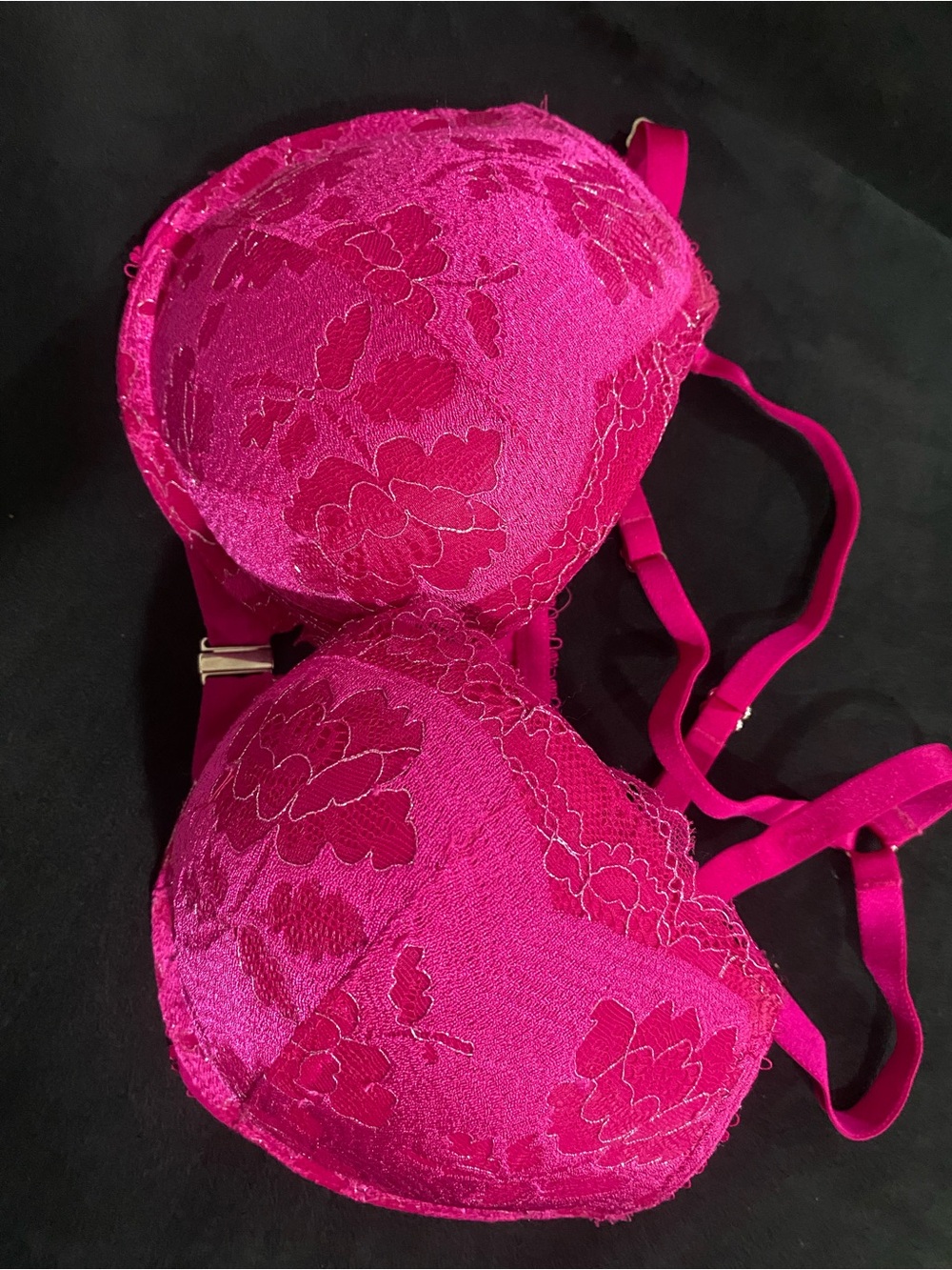 Victoria's Secret Hot Pink Lace Push-Up Bra